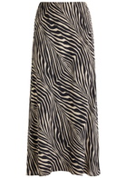 BY Malene Birger Boshan Zebra-print Matte Satin Midi Skirt Black