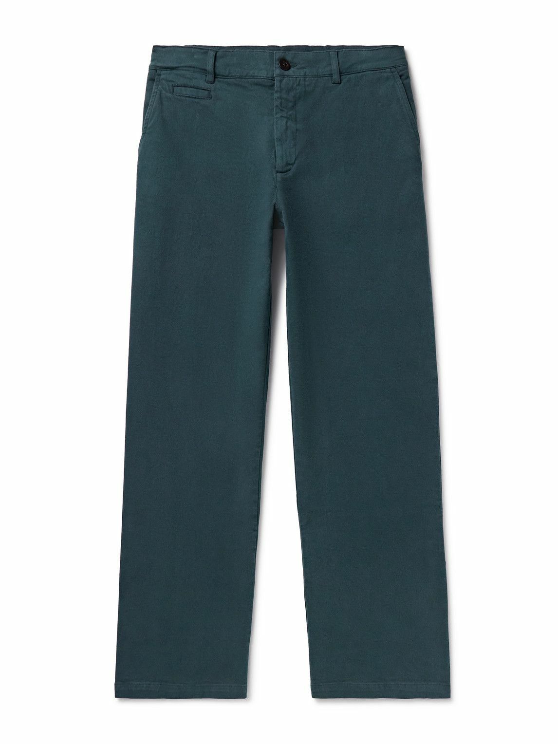 Portuguese Flannel - Labura Straight-Leg Organic Cotton-Blend Twill Trousers - Blue