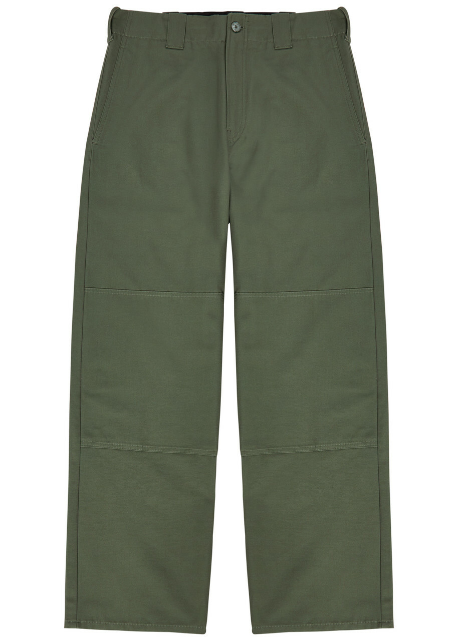 Kenzo Double-knee Cotton-twill Chinos Khaki