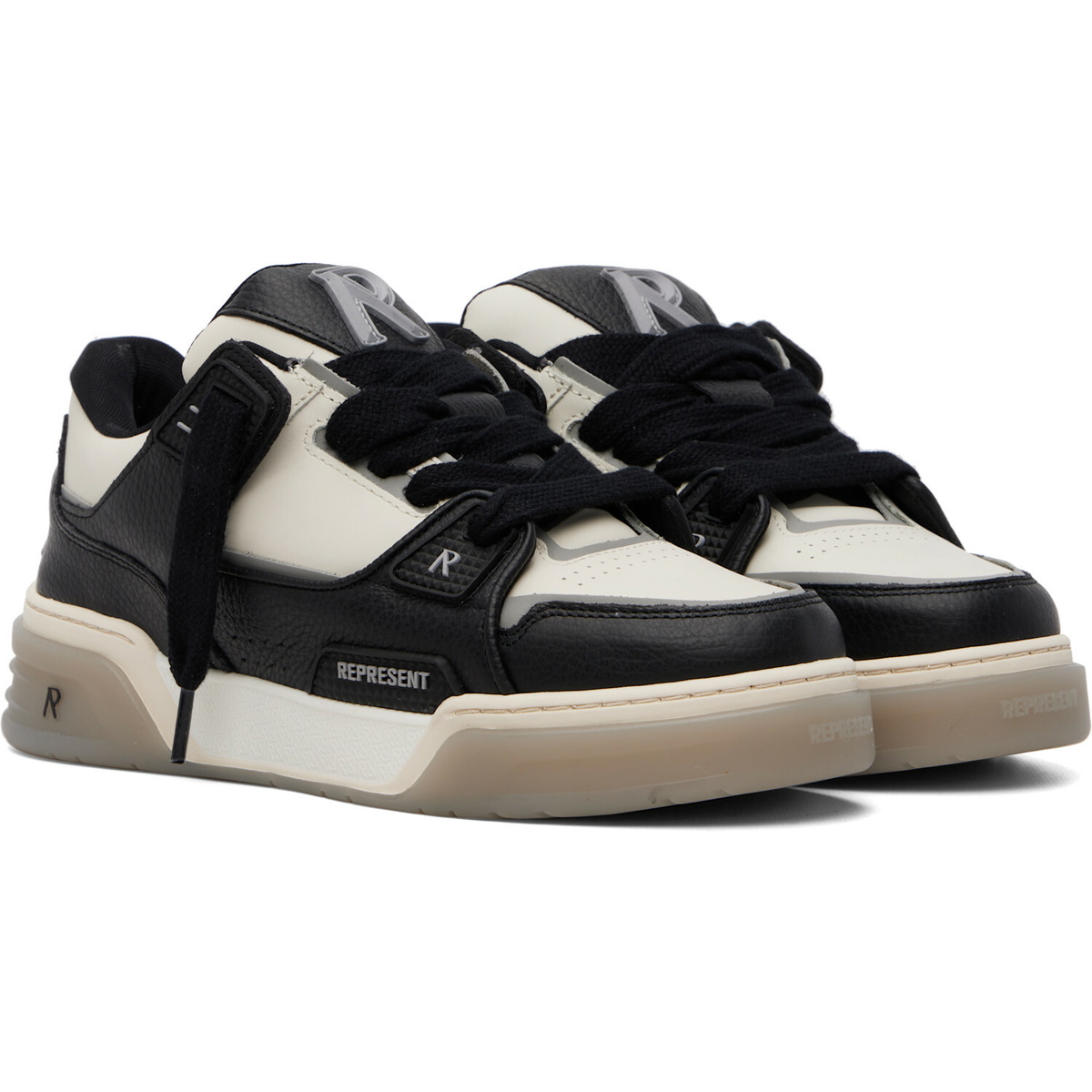 Represent Black & Off-White Studio Sneakers