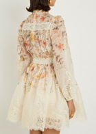 Zimmermann Luna Lace-trimmed Linen-blend Mini Dress Cream