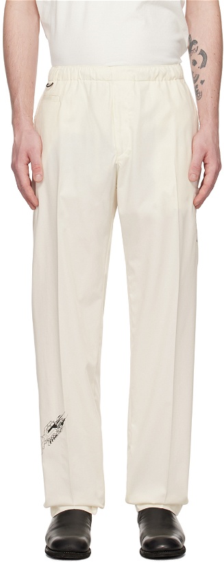 Photo: Undercover Off-White Embroidered Trousers