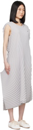 ISSEY MIYAKE Gray Resonant Pleats Maxi Dress