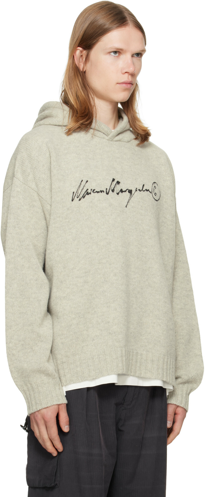 MM6 Maison Margiela Gray Knit Hoodie