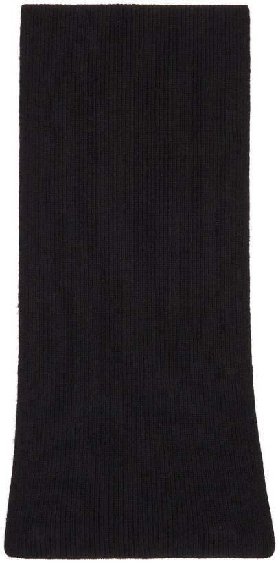 Photo: Sunspel Black Recycled Cashmere Ribbed Scarf