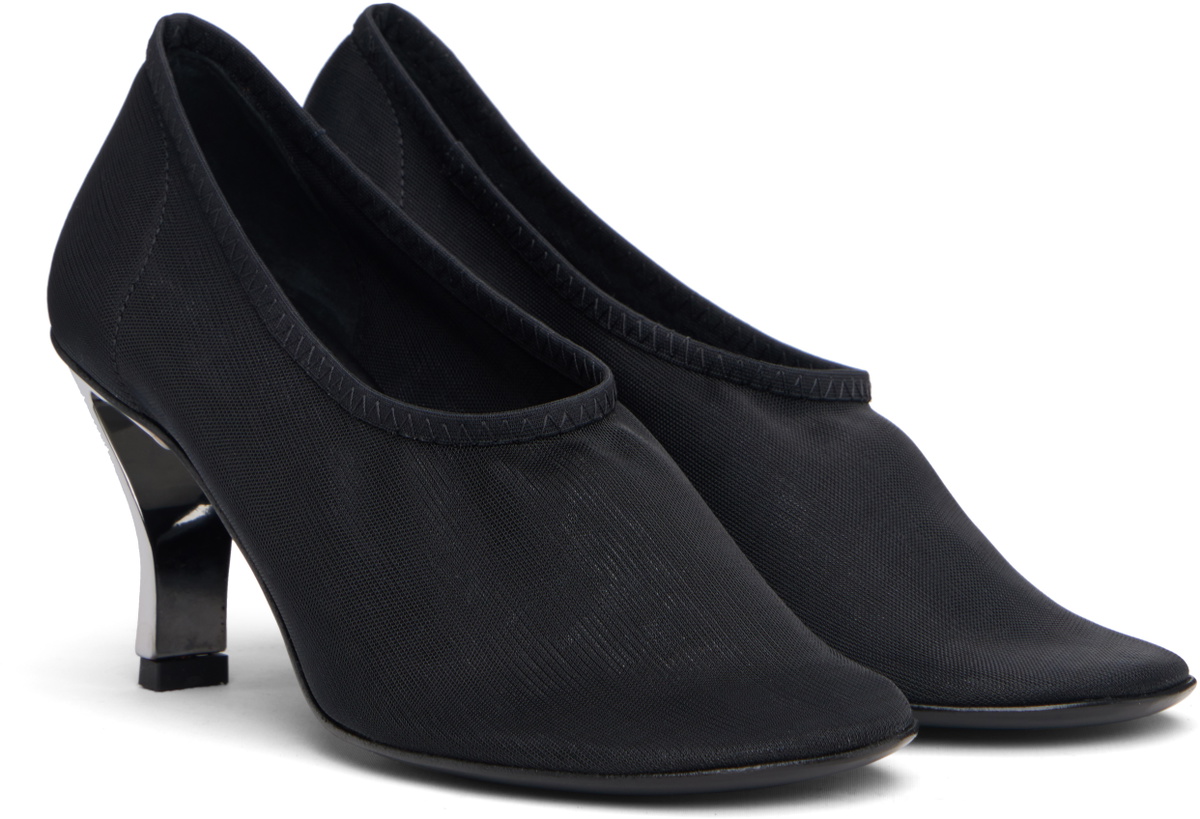 Nicole Saldaña Black Harper Mesh Heels
