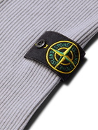 Stone Island - Logo-Appliquéd Ribbed Cotton Sweater - Gray