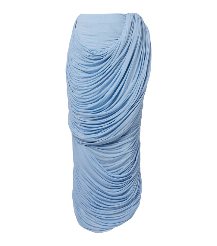 Photo: Magda Butrym Draped ruched jersey midi skirt
