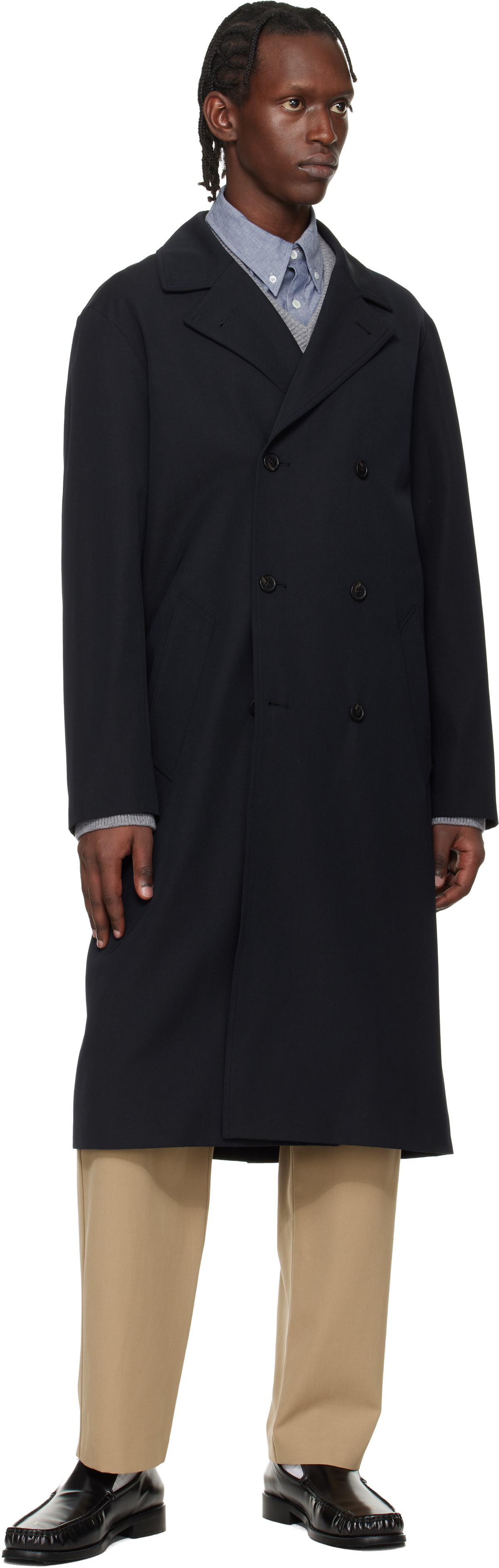 A.P.C. Navy Croisé Coat