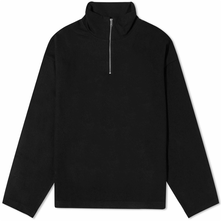 Photo: Pangaia Men's Wool Jersey Half Zip Sweat in Black