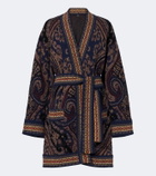 Etro Jacquard wool-blend wrap cardigan