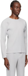 HOMME PLISSÉ ISSEY MIYAKE Gray Basics Long Sleeve T-Shirt