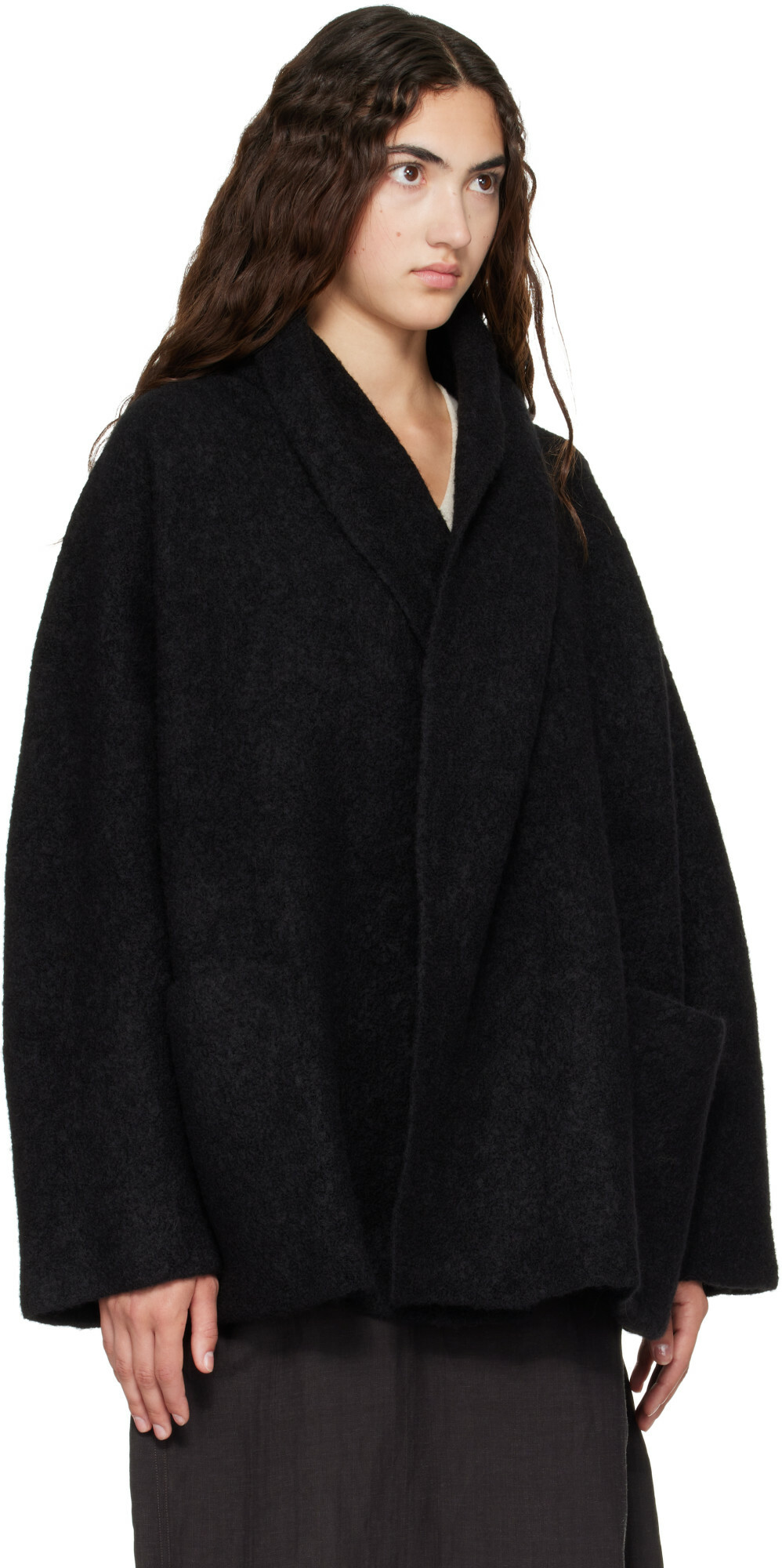 Lauren Manoogian Black Double Face Coat