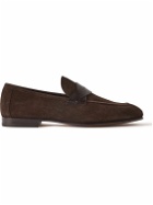 TOM FORD - Sean Textured Leather-Trimmed Suede Loafers - Brown