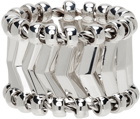 Bottega Veneta Silver Chevron Ring