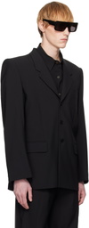 ALAINPAUL Black Single Breasted Tailored Blazer