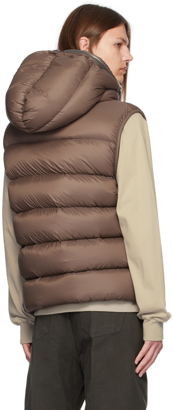 Rick Owens Brown Sealed Down Vest Rick Owens