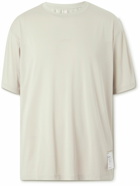 Satisfy - Logo-Detailed Perforated Recycled AuraLite™ Air Jersey T-Shirt - Neutrals