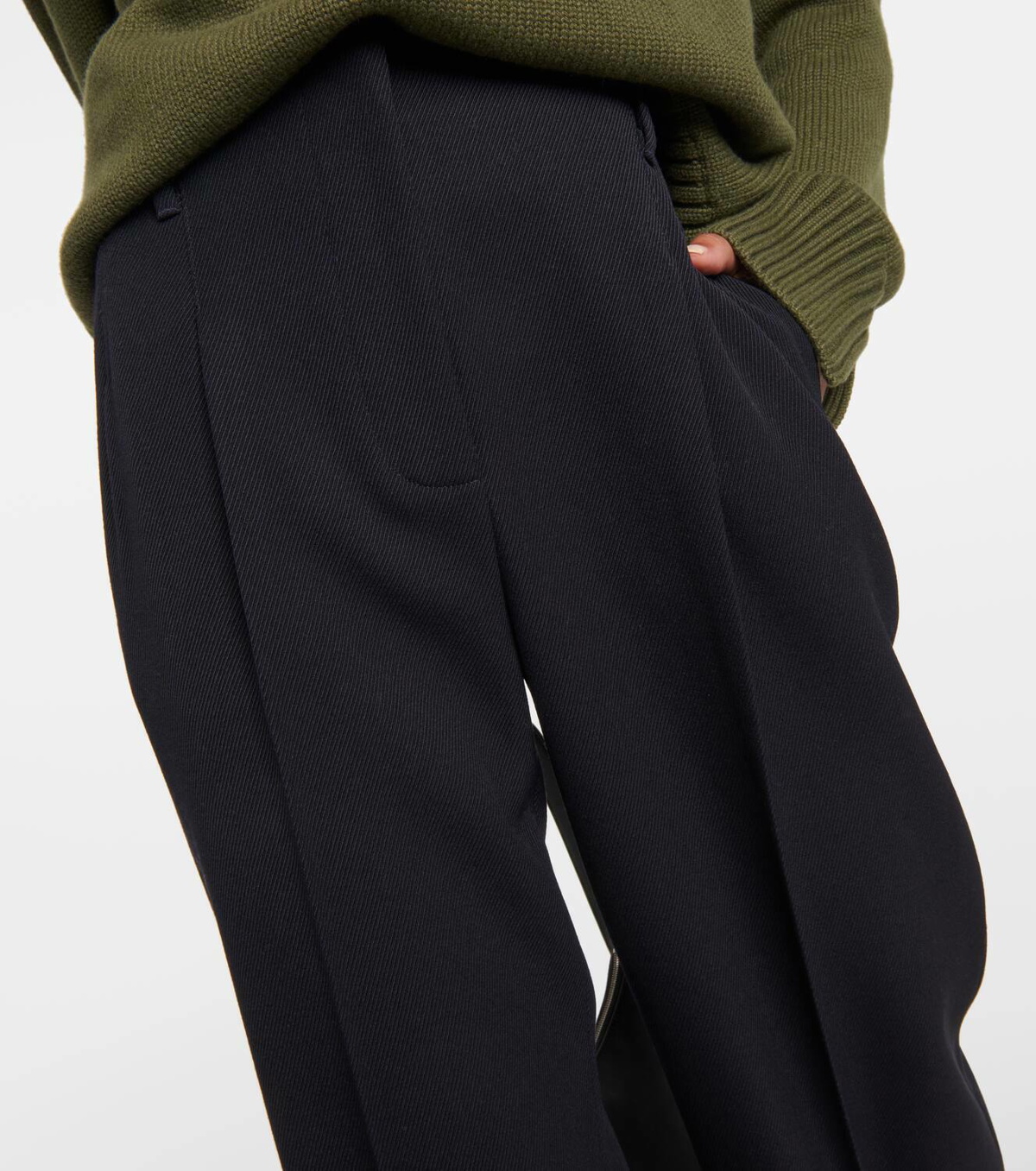 LORO PIANA Fair Isle wool-blend tapered leggings