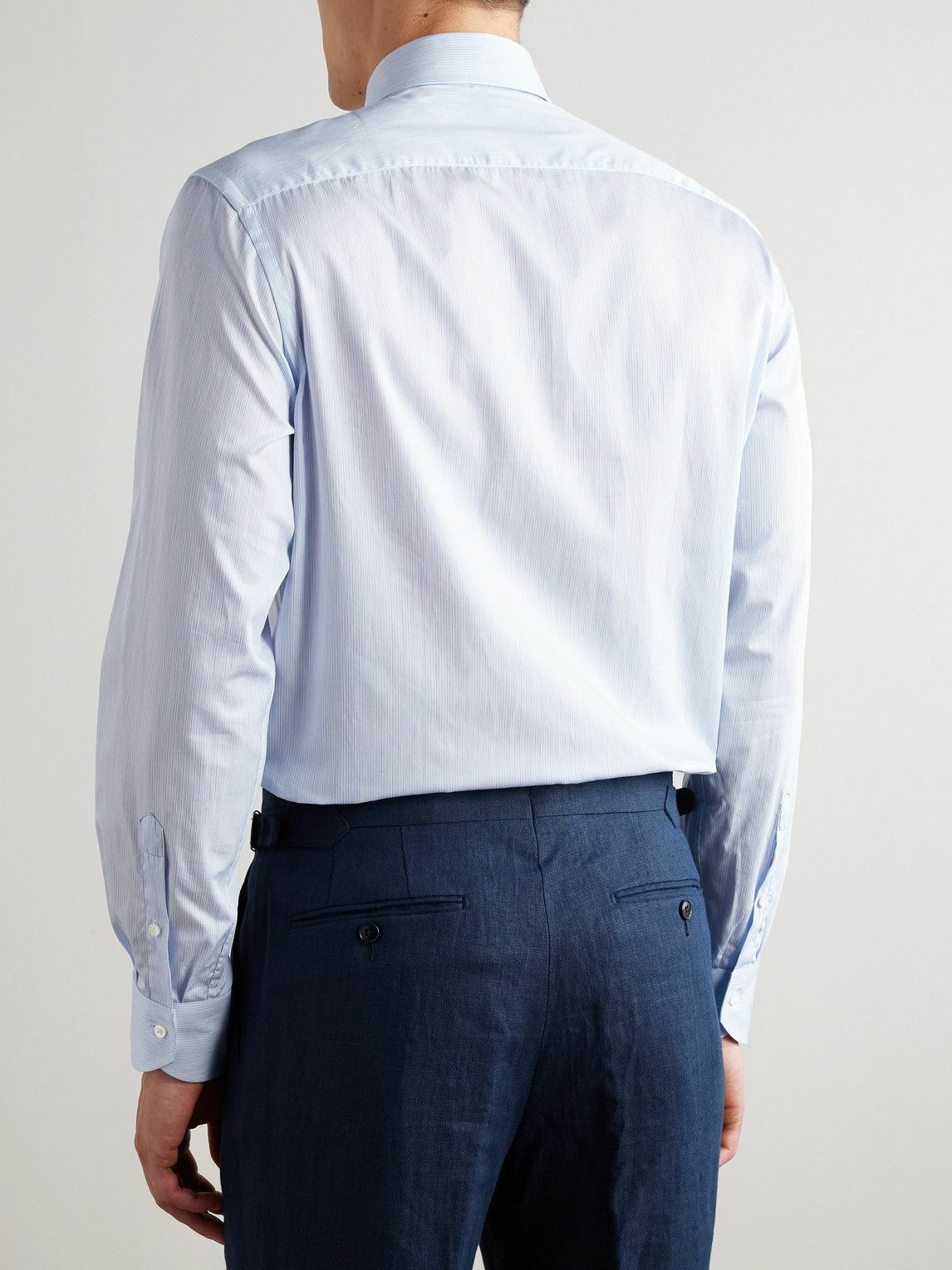 Canali - Striped Cotton Shirt - Blue