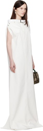 MARIE ADAM-LEENAERDT White Jeans Skirt Maxi Dress