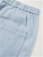 Barena - Straight-Leg Linen-Piqué Bermuda Shorts - Blue