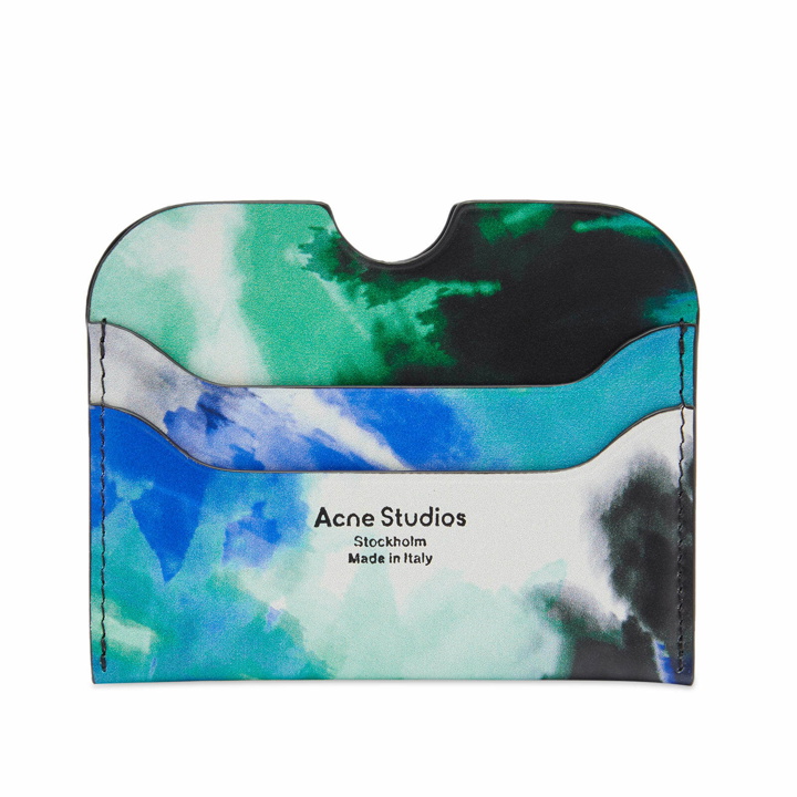 Photo: Acne Studios Men's Elmas Large S Tie Dye Card Holder in Blue/Green