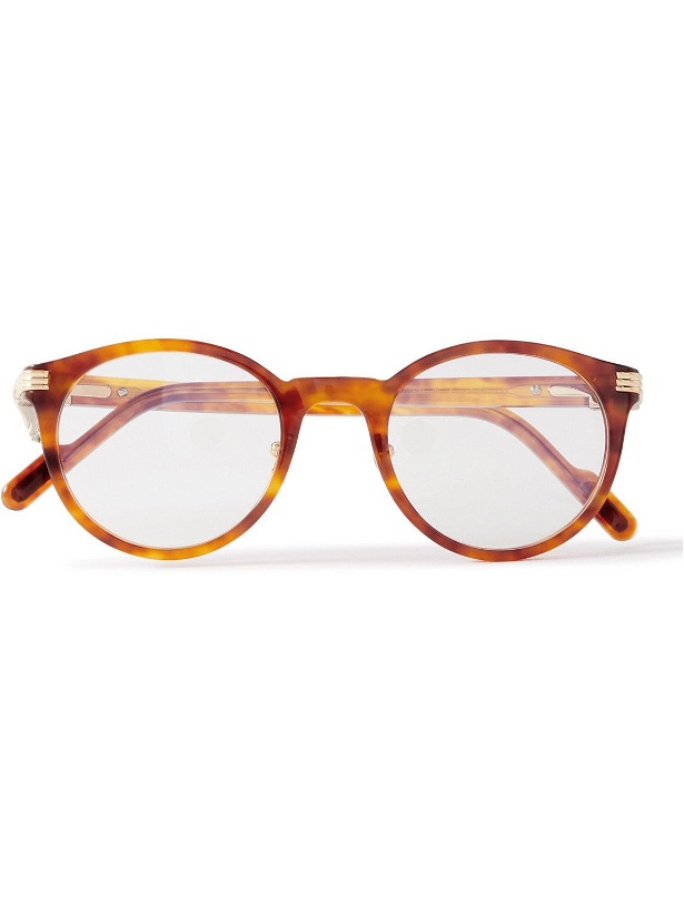 Photo: Cartier Eyewear - Round-Frame Tortoiseshell Acetate Optical Glasses