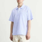 Folk Men's Gabe Short Sleeve Shirt in Light Blue Textured