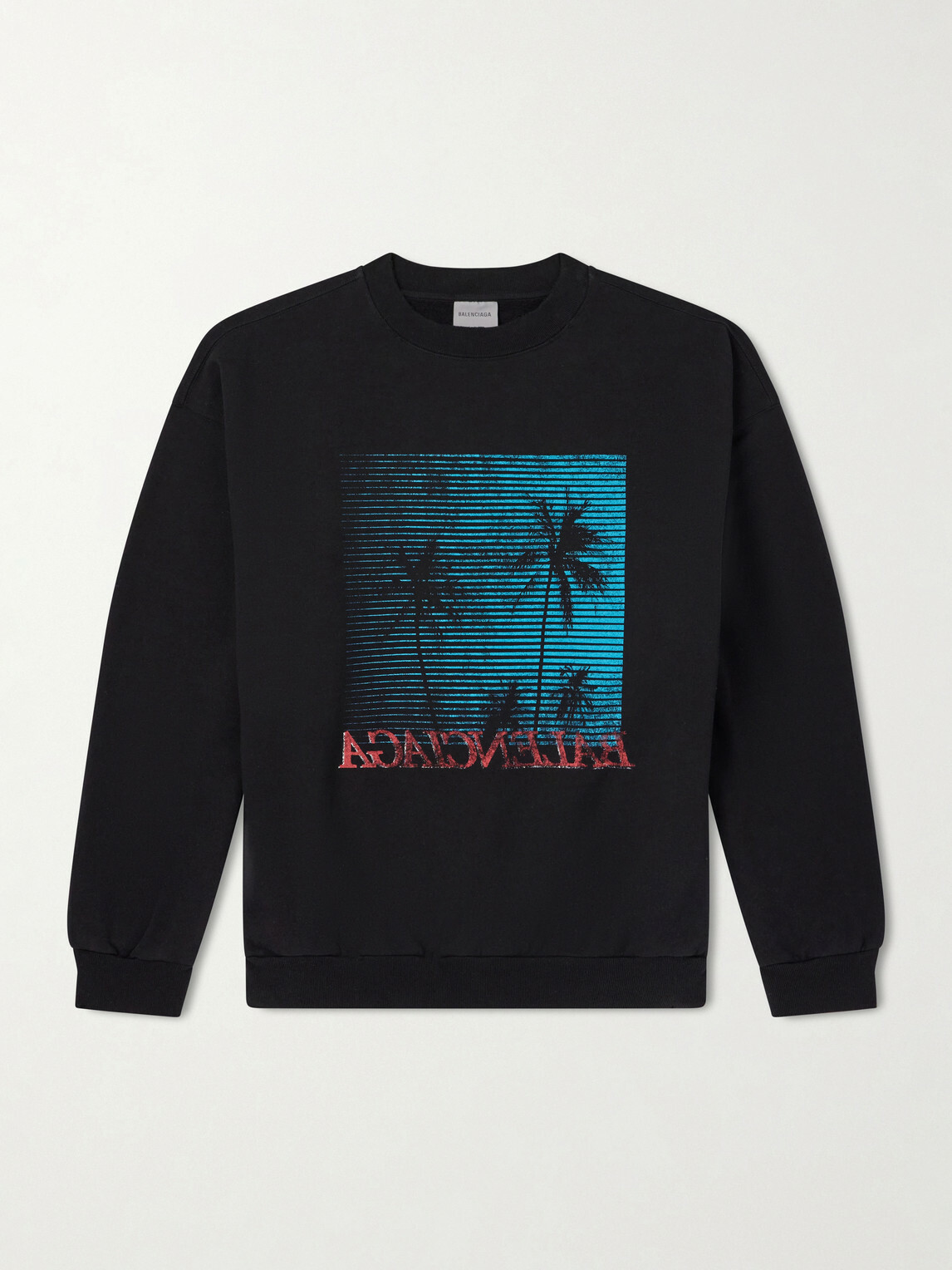 Balenciaga - Printed Cotton-Jersey Sweatshirt - Black