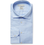 Etro - Light-Blue Slim-Fit Striped Slub Cotton and Linen-Blend Shirt - Blue