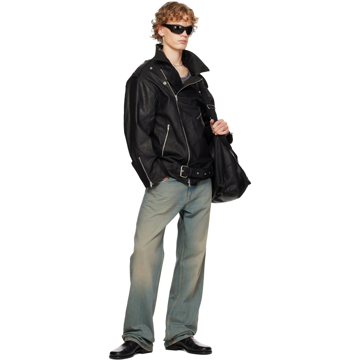SECONDA Black Fonda Leather Jacket
