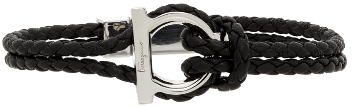 Photo: Salvatore Ferragamo Black Braided G Frame Bracelet