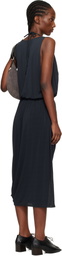 LEMAIRE Gray Double Layer Drape Maxi Dress