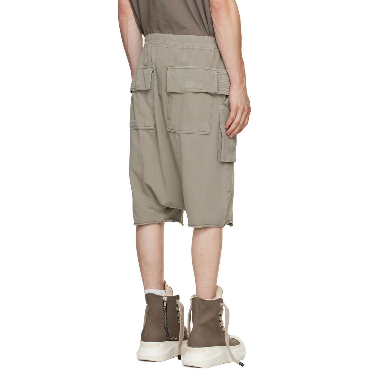 Rick Owens DRKSHDW Taupe Tower Creatch Cargo Pods Shorts