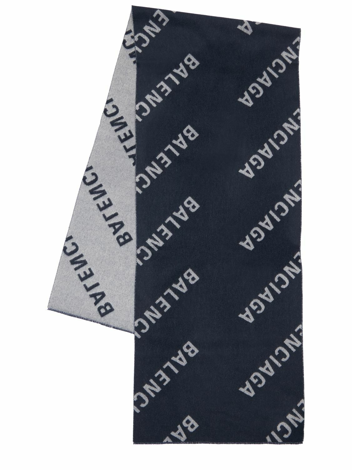 BALENCIAGA All Over Logo Wool Scarf Balenciaga