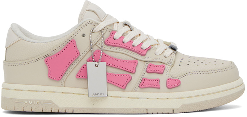 Amiri Beige & Pink Skel Top Sneakers Amiri