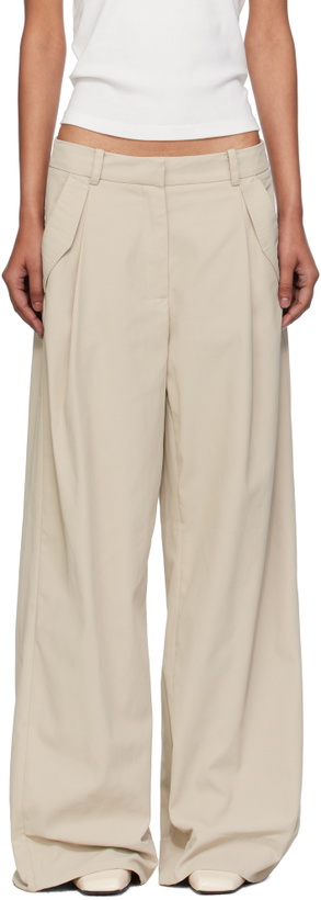 Photo: St. Agni Beige Utility Pleat Trousers