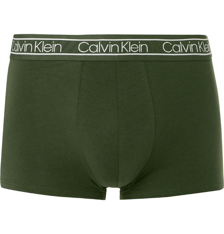 Photo: Calvin Klein Underwear - Stretch-Cotton Boxer Briefs - Dark green