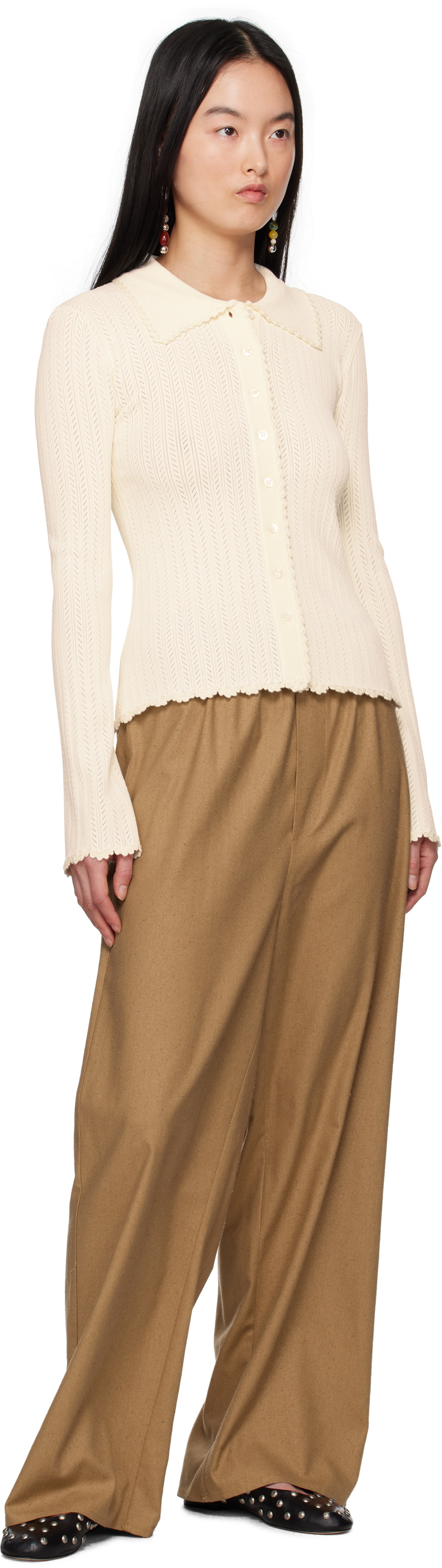 SEA NY Beige Abbie Cardigan
