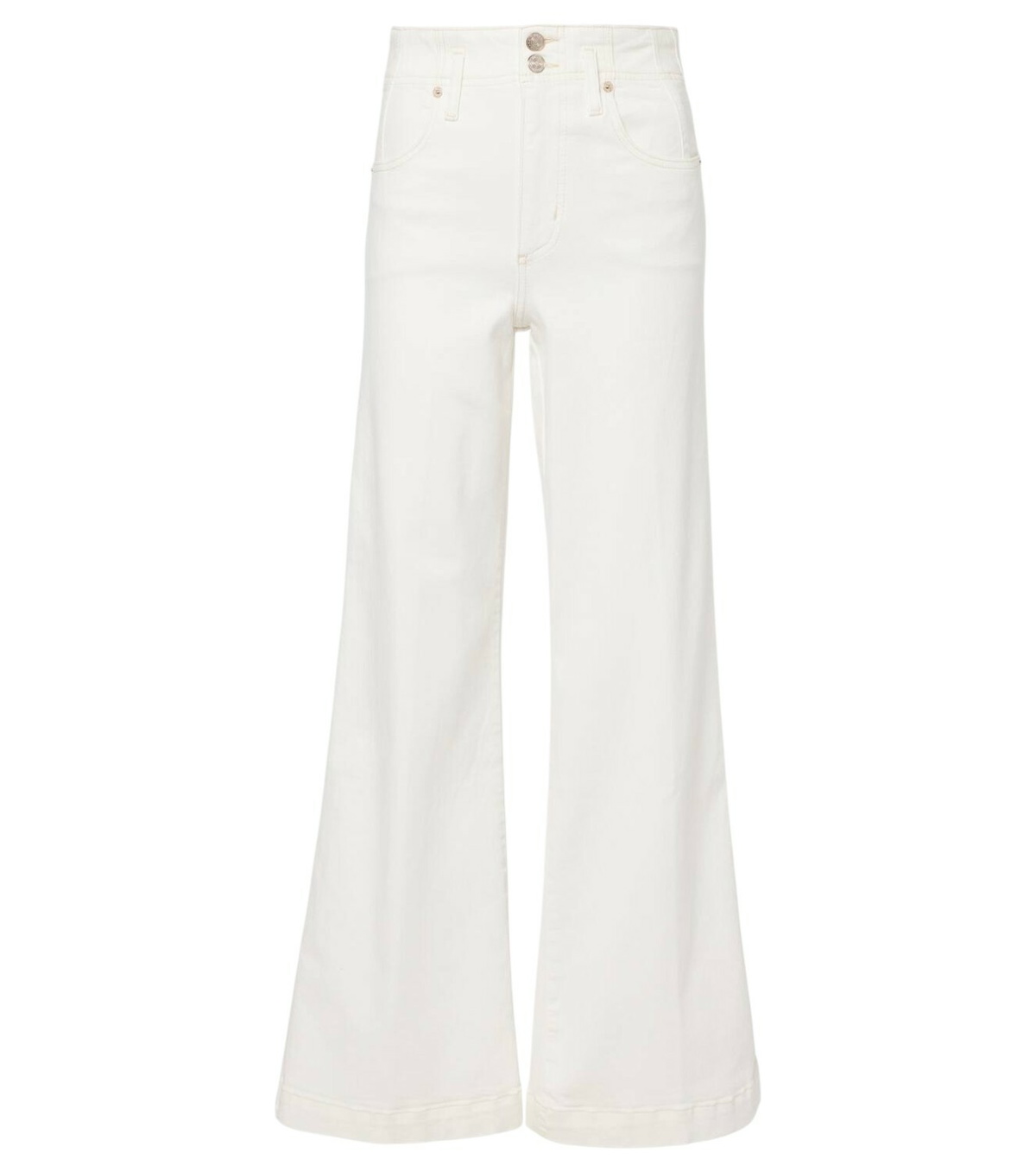 High Rise Wide Leg Pants with Finished Hem