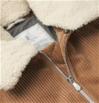 Brunello Cucinelli - Shearling-Trimmed Cotton and Cashmere-Blend Corduroy Bomber Jacket - Brown