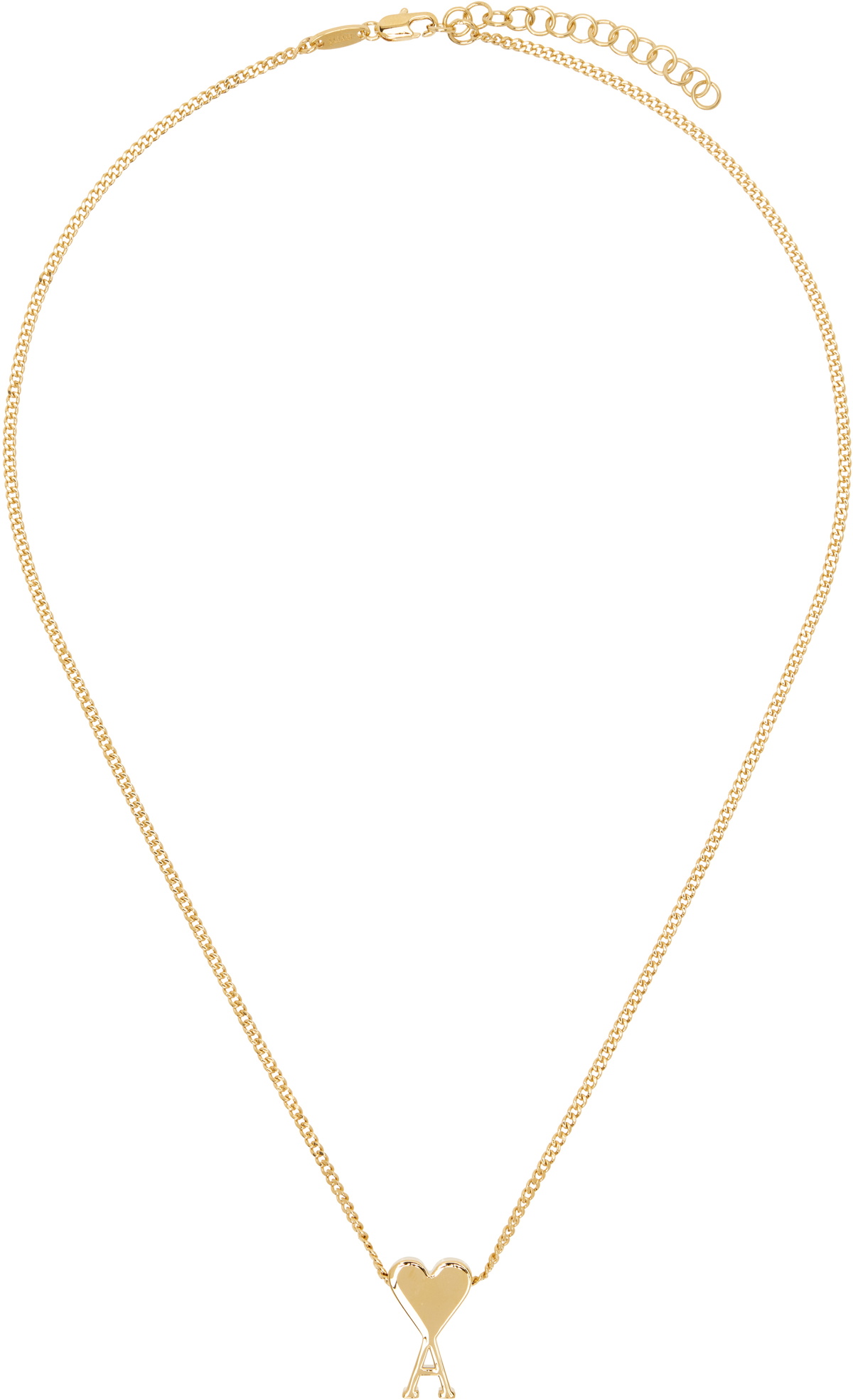 AMI Paris Gold Brass Ami de Coeur Pendant Necklace