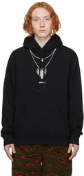 Marcelo Burlon County of Milan Black Feathers Necklace Hoodie