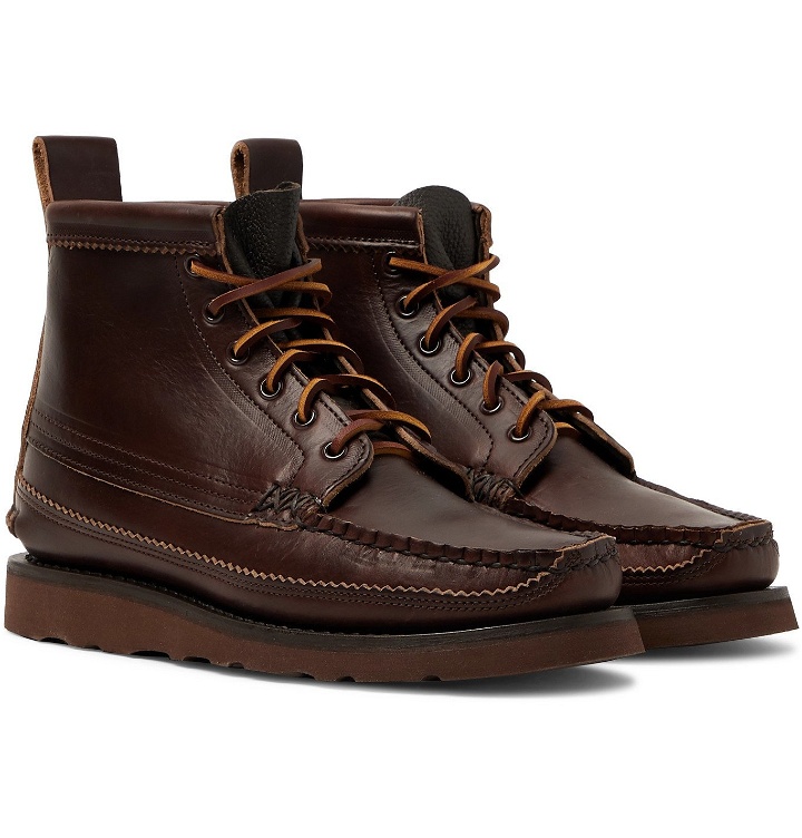 Photo: Yuketen - Maine Guide 6 Eye Smooth and Full-Grain Leather Boots - Brown