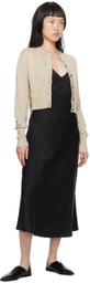 Silk Laundry Tan Cropped Cardigan