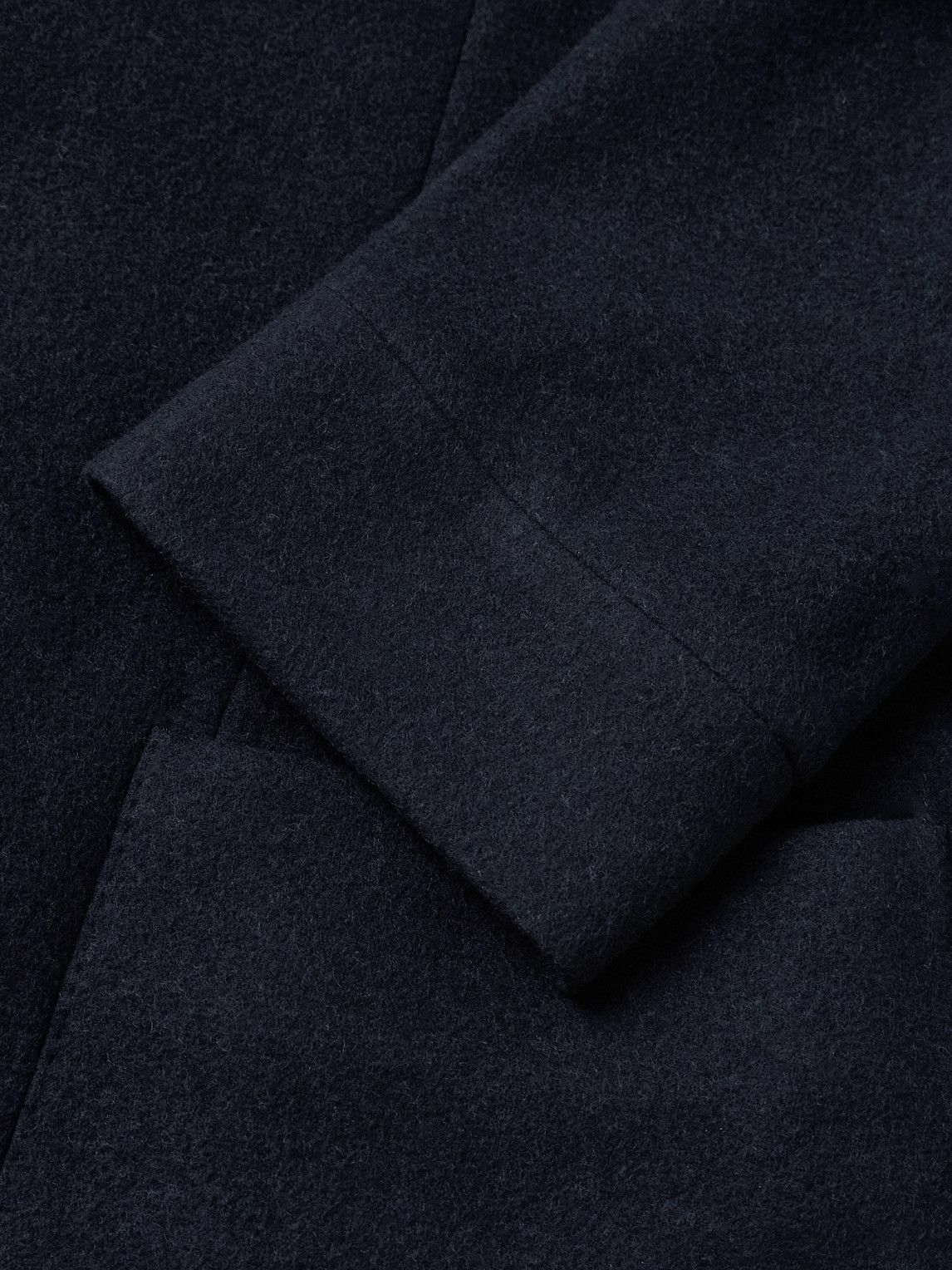 SEASE - Panelled Virgin Wool-Blend and Nylon-Blend Hooded Blazer - Blue