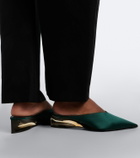 Alaïa Invisible satin wedge mules