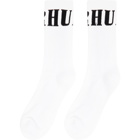Rhude White and Black Logo Socks
