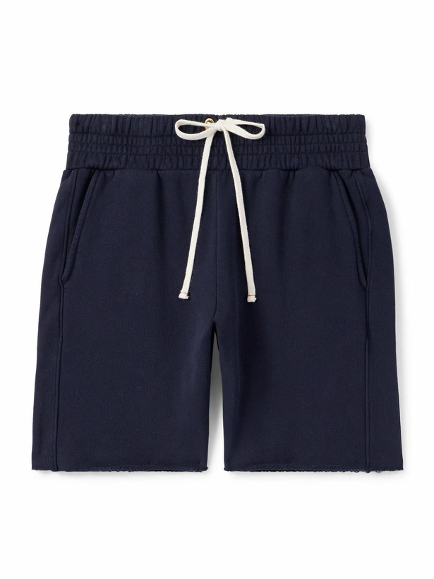Photo: Les Tien - Straight-Leg Garment-Dyed Cotton-Jersey Drawstring Shorts - Blue